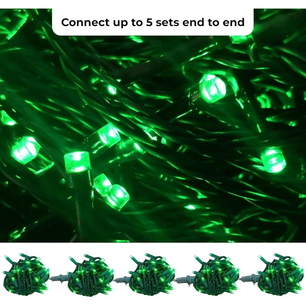 25ft 50 Green Teeny‎ Rice Bulbs Green String Lights 5mm Balled NEW